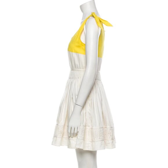 OPENING CEREMONY Colorblock Mini Dress Size S - Sunny Yellow & White Cotton - Picture 3 of 3